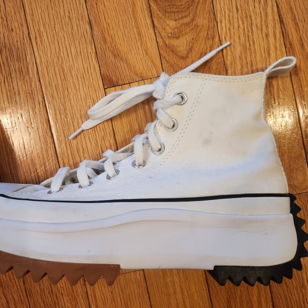 Converse White Run Star Hike Hi Platform Shoes 166799C - Picture 7 of 8